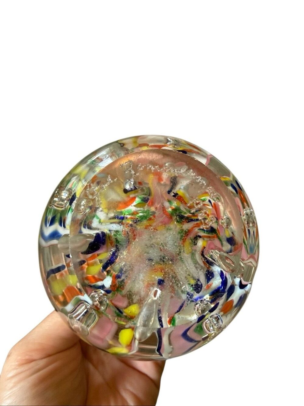 80s Vintage Murano Style Blown Glass Vase Signed - Picture 2 of 4